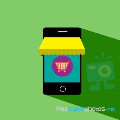 Mobile Is Shop  Icon Stock Image