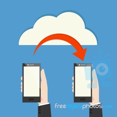 Mobile Phone And Cloud Stock Image