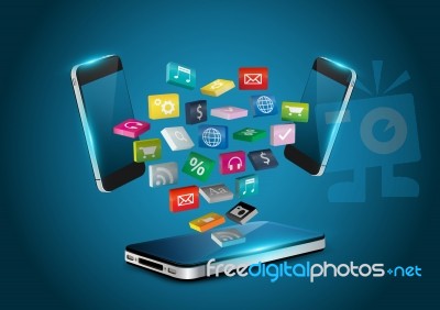 Mobile Phone Applications Icon Stock Image