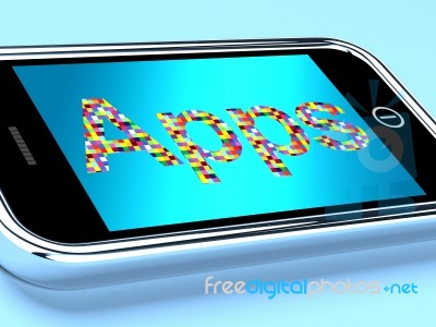 Mobile Phone Apps On Smartphone Stock Image