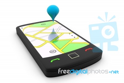 Mobile Phone Gps Stock Image