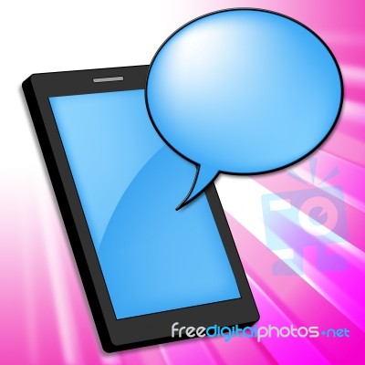 Mobile Phone Indicates Smartphone Online And Chatting Stock Image