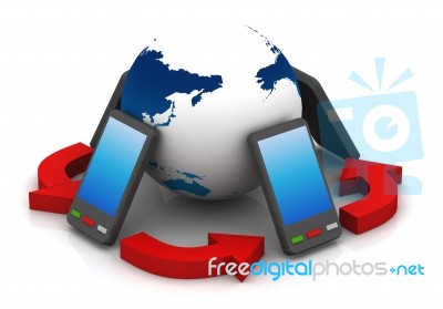 Mobile Phone Network Stock Image