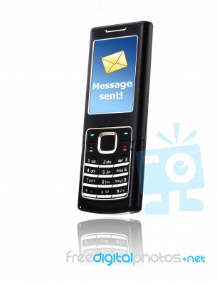 Mobile Phone. Sending Message Concept Stock Photo