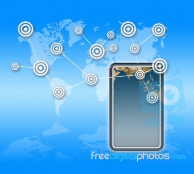 Mobile Phone Wih Communication Stock Image