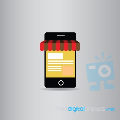 Mobile Shop  Illustration  Stock Image