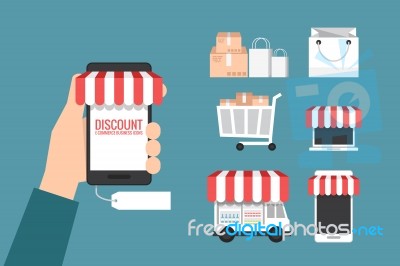 Mobile Shopping Stock Image