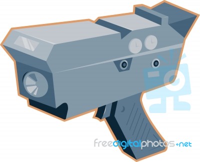 Mobile Speed Camera Radar Gun Retro Stock Image