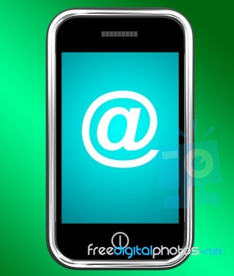 Mobile With At Sign Stock Image