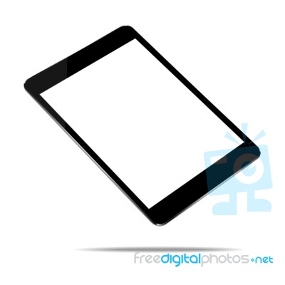 Mock Up Black Tablet Isolated On White Stock Image