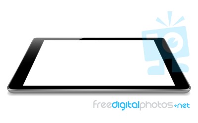 Mock Up Black Tablet Perspective Angle Isolated On White Stock Image