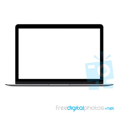 Mock Up Personal Laptop Computer On White Background Stock Image