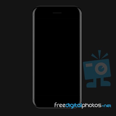 Mock Up Phone Black Color On Grey Background Stock Image