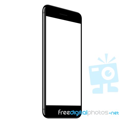 Mock Up Phone White Screen Perspective View Stock Image