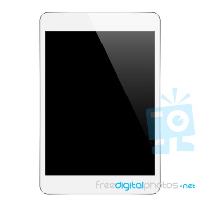 Mock Up White Tablet Isolated On White Stock Image