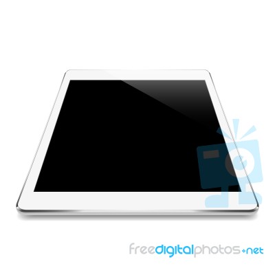 Mock Up White Tablet Isolated On White Stock Image