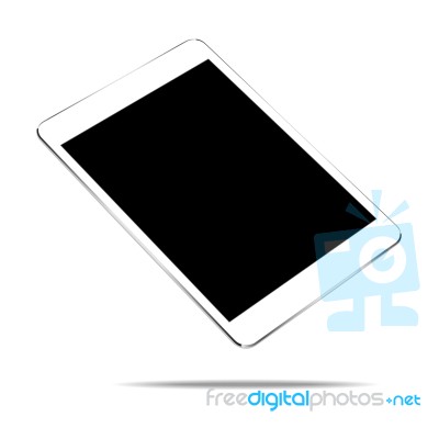 Mock Up White Tablet Isolated On White Design Stock Image