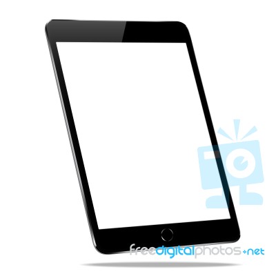 Mockup Black Tablet Isolated On White Design Stock Image