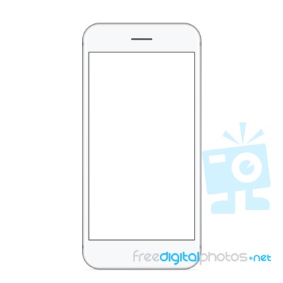 Mockup Phone White Color Front View On White Background Stock Image