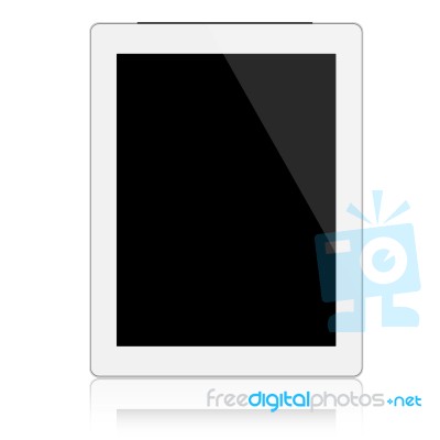 Mockup White Digital Tablet Isolated On White Stock Image