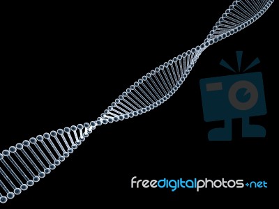 Model Of Twisted Chrome Dna Chain Stock Image