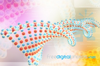 Model Of Twisted Dna Chain Stock Image