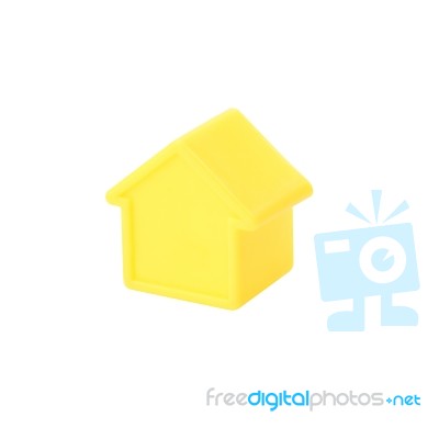 Model Plastic Small House On White Background Stock Photo