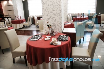 Moder Restaurant Interior Stock Photo