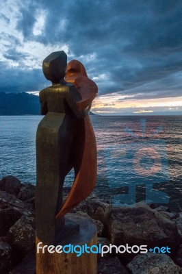 Modern Art Statue In Montreux Switzerland Stock Photo