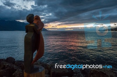 Modern Art Statue In Montreux Switzerland Stock Photo