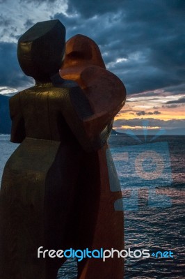 Modern Art Statue In Montreux Switzerland Stock Photo