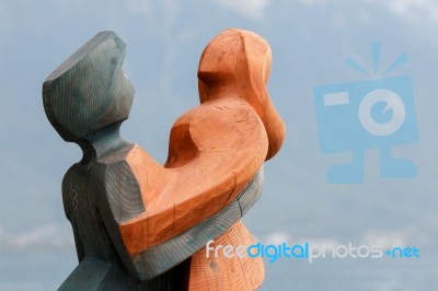 Modern Art Statue In Montreux Switzerland Stock Photo