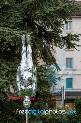 Modern Art Statue In Montreux Switzerland Stock Photo