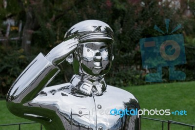 Modern Art Statue In Montreux Switzerland Stock Photo