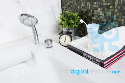 Modern Bathtub Stock Photo