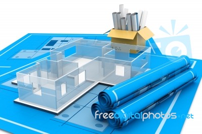 Modern Building Development Project Plan Stock Image