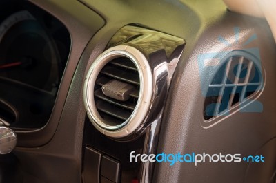 Modern Car Air Conditioning System Grid Panel On Console Stock Photo