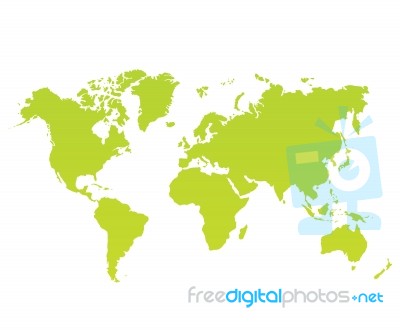 Modern Color World Map On White Background Stock Image