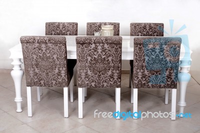 Modern Dining Table Stock Photo