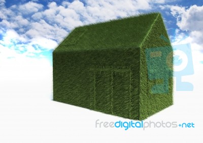 Modern Eco House With Blue Sky Stock Image