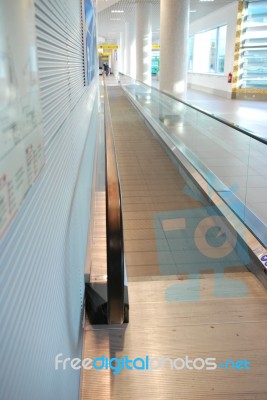 Modern Escalator Stock Photo