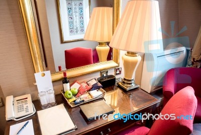 Modern Hotel Room Interior Stock Photo