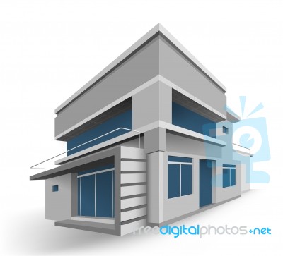 Modern House Style Scene Stock Image