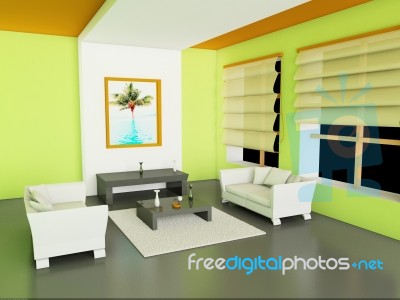 Modern Interior Of Living Room Stock Image