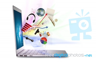 Modern Laptop Stock Photo