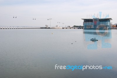 Modern Oceanarium Building In Lisbon, Portugal Stock Photo