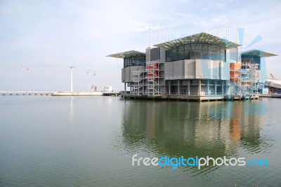 Modern Oceanarium Building In Lisbon, Portugal Stock Photo