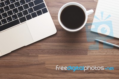 Modern Office Desk Background Stock Photo