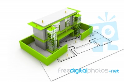 Modern Project Of Building Stock Image