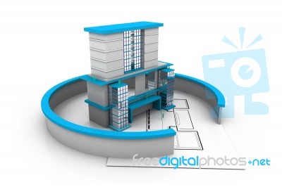 Modern Project Of Building Stock Image